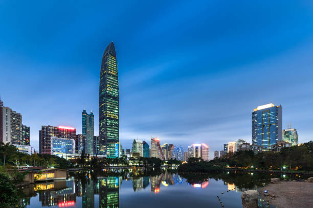 istock Shenzhen Lizhi Park and kk100 Building 1136962776