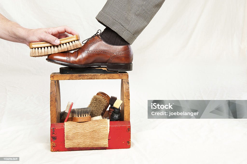 Antique shoe shine box  Shoeshiner Stock Photo