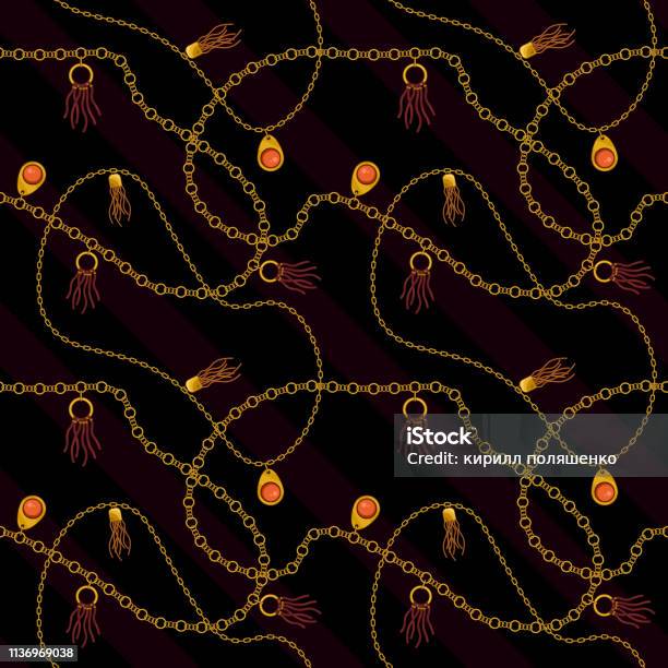 Gold Jewelry Accessories Stock Illustration - Download Image Now - Abstract, Accessory Designer Of The Year, Anchor Chain