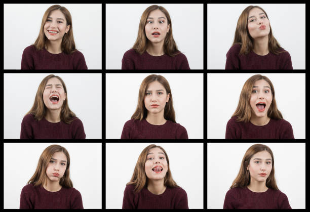 istock Young woman making different emotions 1136969465
