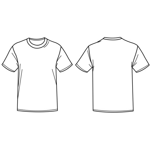 ilustrações, clipart, desenhos animados e ícones de ilustração do vetor de uma camisa de t. vista dianteira e traseira. - camiseta