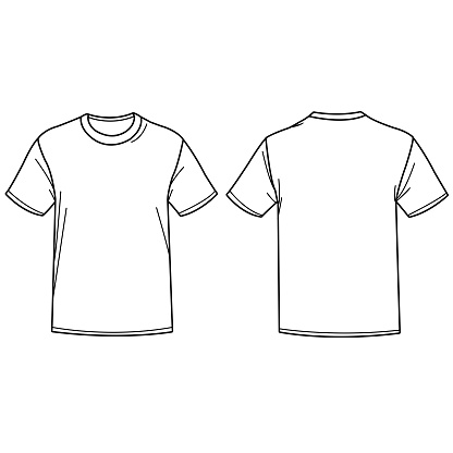 Front and back view of a t-shirt. Vector illustration