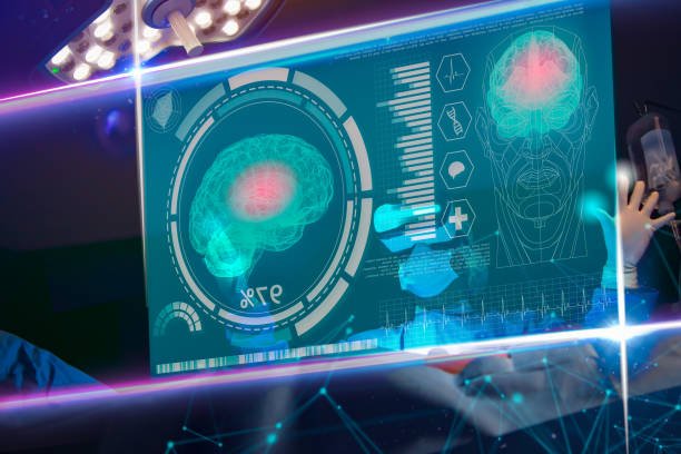 istock Doctor with virtual reality in operation room in hospital.Surgeon analyzing patient Brain testing result and human anatomy on technological digital.innovative in science and medicine concept. 1136973737