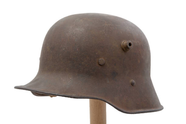 istock German World War One (Stahlhelm) military helmet isolated on white background 1136977189