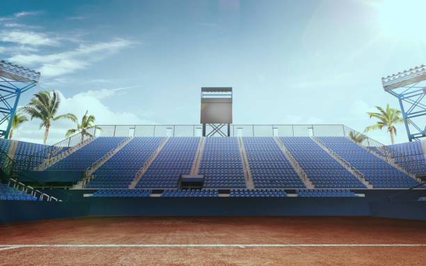 istock Tennis court. 1136980259