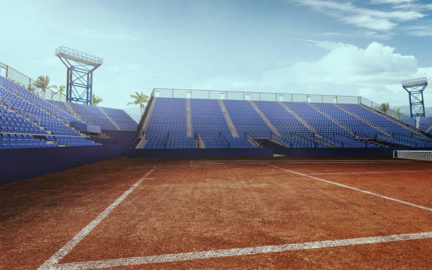 istock Tennis court. 1136980335