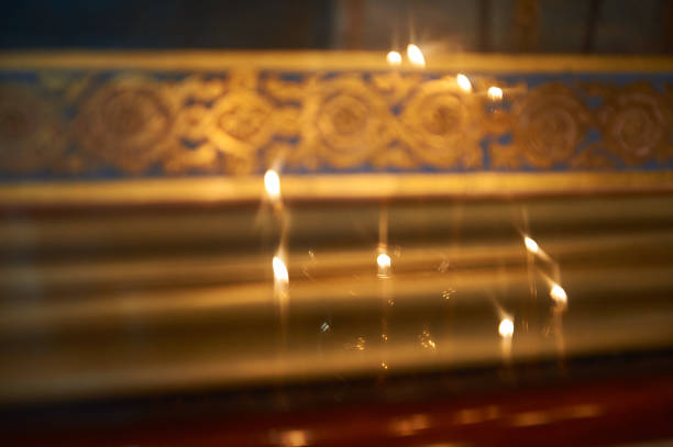 istock Reflections of candles. 1136980345