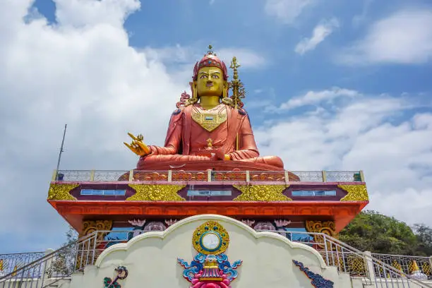 The huge statue of Guru Rinpoche in the state of Sikkim, India
