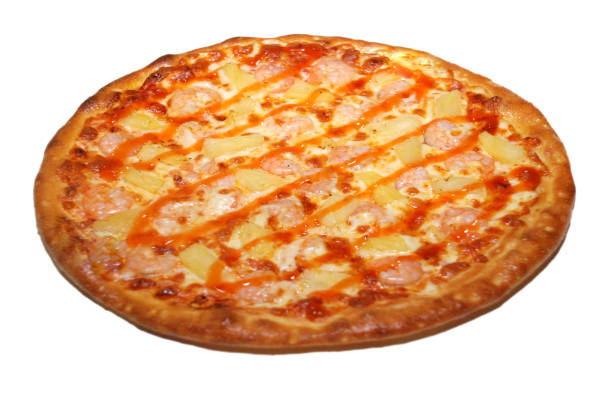 istock Italian pizza with ketchup lines on the top 1136980901