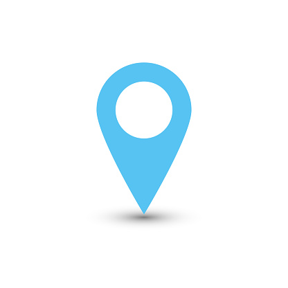 Map Pointer Blue Blue Map Pointer With Dropped Shadow On White Background Eps10 Vector ...