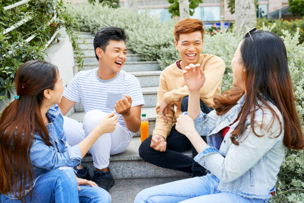 istock Laughing and joking people 1136992117