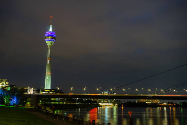 istock Rhine Tower in Dusseldorf at night 1136992619