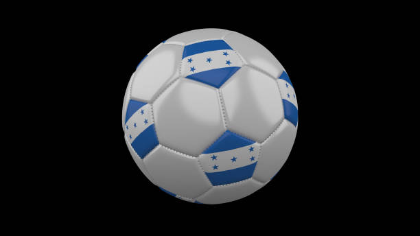 soccer ball with flag honduras, 3d rendering - tegucigalpa imagens e fotografias de stock