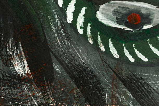 istock Abstract art background hand drawn acrylic painting. 1136999252