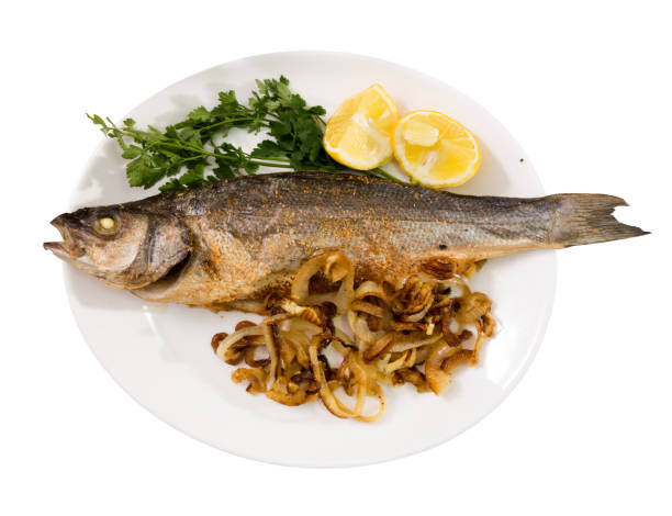 istock Sea bass with roasted onion 1137000769
