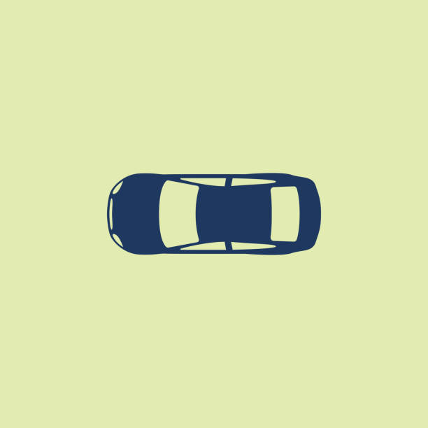 araba (yukarıdakilerin görünümü) simgesi - car stock illustrations