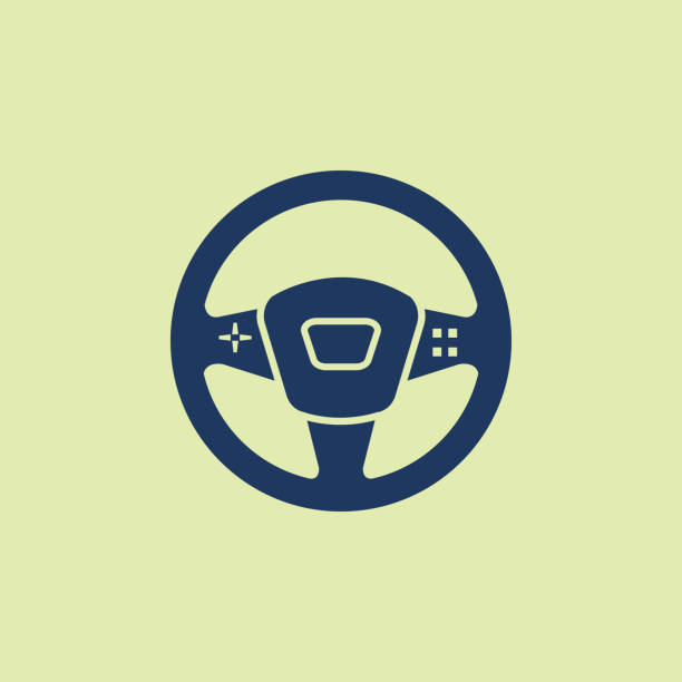 자동차 스티어링 휠 - steering wheel car symbol control stock illustrations