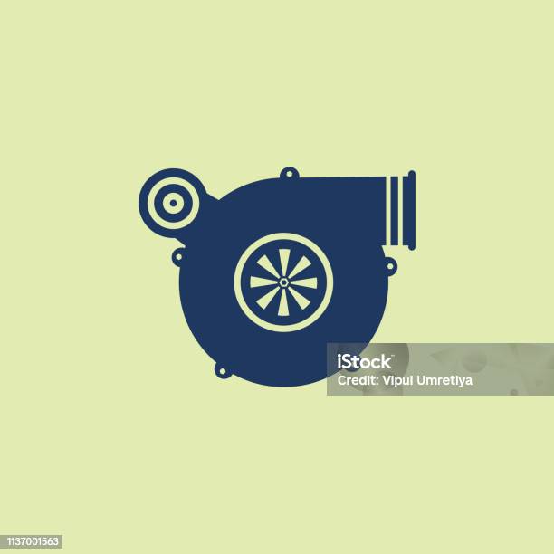 Car Turbine Icon Vector Stock Illustration - Download Image Now - Turbocharger, Engine, Car