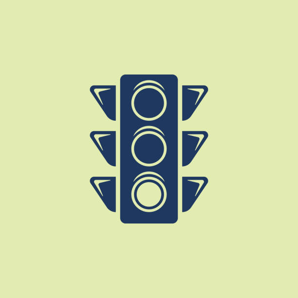 ilustrações, clipart, desenhos animados e ícones de ícone liso das luzes de tráfego - sending out mixed signals