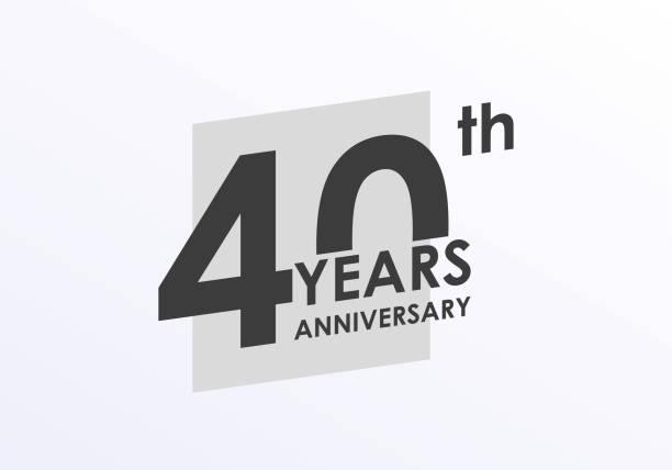 illustrations, cliparts, dessins animés et icônes de 40 ans logo anniversaire. 40e anniversaire badge. graphisme moderne ou conception d’étiquette pour le mariage, l’invitation d’entreprise, célébrant, fête, événement d’affaires. illustration vectorielle. - invitation event wedding invitation wedding