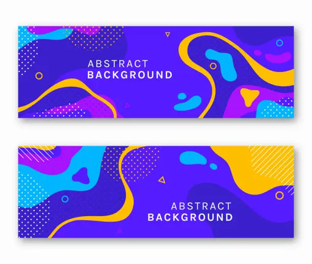 Vector illustration of Colorful banners with abstract background. Vector.