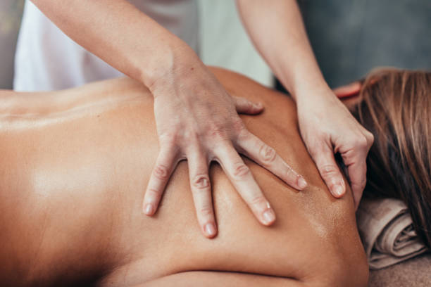 istock Woman Enjoy Professional Back Massage 1137006775
