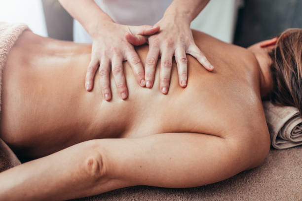 istock Woman Enjoy Professional Back Massage 1137006781