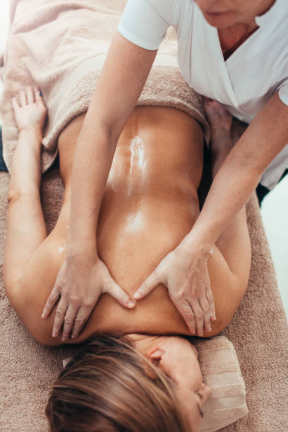 istock Woman Enjoy Professional Back Massage 1137006807
