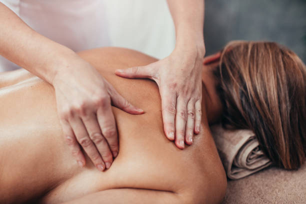 istock Woman Enjoy Professional Back Massage 1137006810