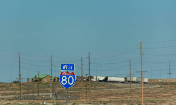 istock interstate 80  traffic sign on highway between utah and nevada USA America 1137009361