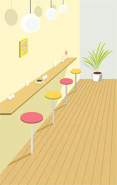 Vector illustration of Fashionable cafe counter