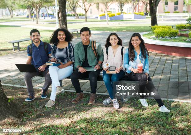Confident Group Of University Students Stock Photo - Download Image Now - Honduras, University, Colombian Ethnicity