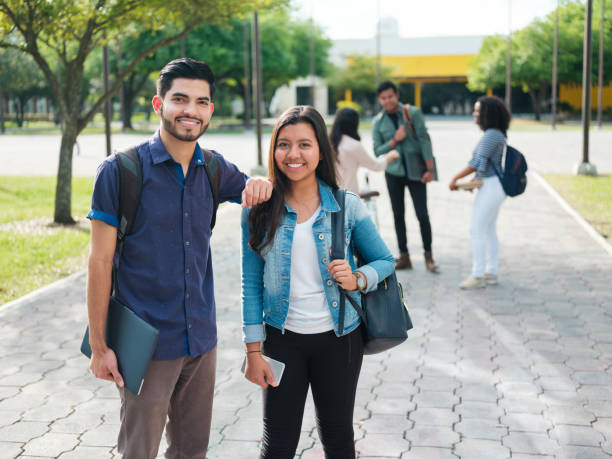 istock Latin male and female college students 1137020034