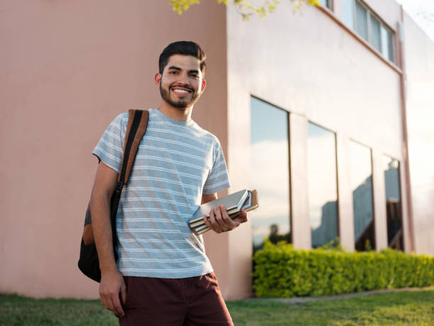 College student in casual clothing stock photo