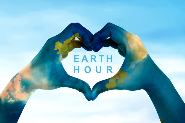 earth hour concept - bright new life earth globe imagens e fotografias de stock