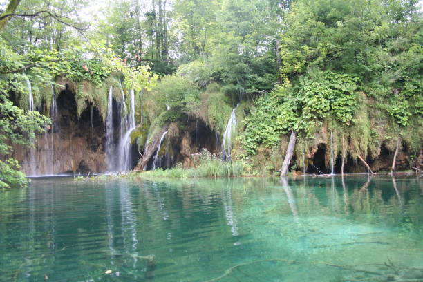 Waterfalls at Plitvice lakes stock photo