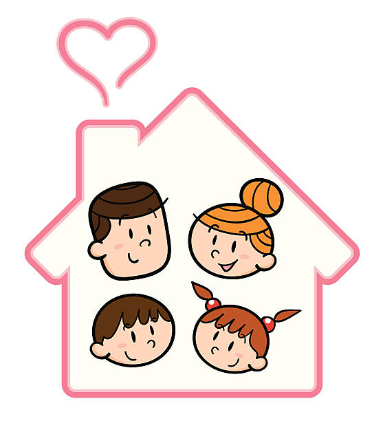 illustrazioni stock, clip art, cartoni animati e icone di tendenza di famiglia e casa - 4598