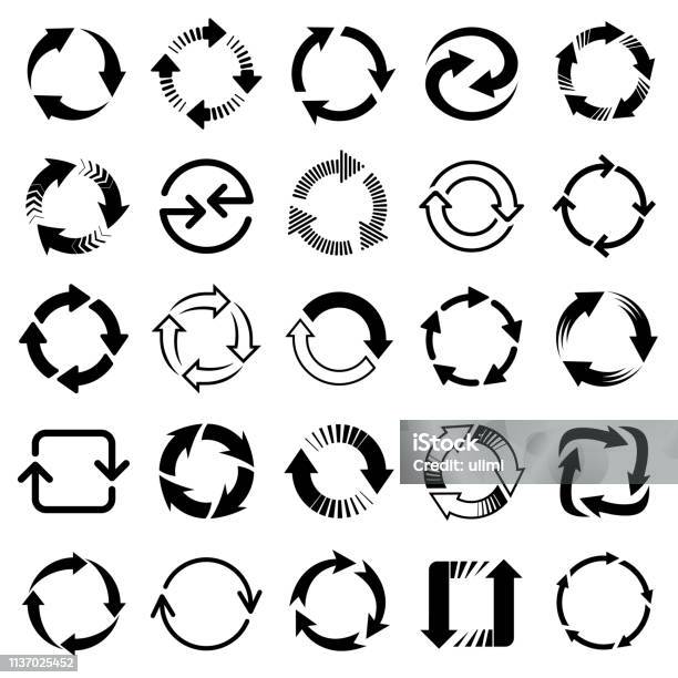 Vector Arrows Circular Design Elements Stock Illustration - Download Image Now - Arrow Symbol, Arrow - Bow and Arrow, Circle