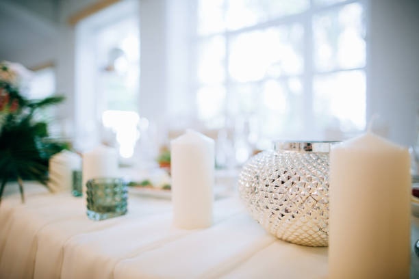 istock Tables decorated for a party or wedding reception 1137028264