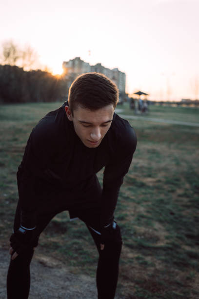 istock Young athlete get tired of running 1137029755