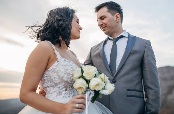 istock Newlywed couple in love 1137030622