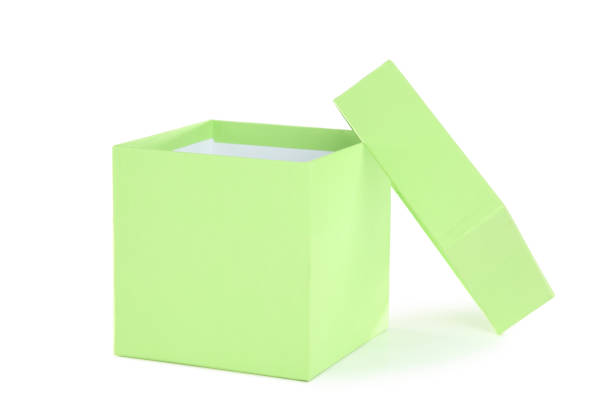 istock Open green gift box isolated on white background 1137032227