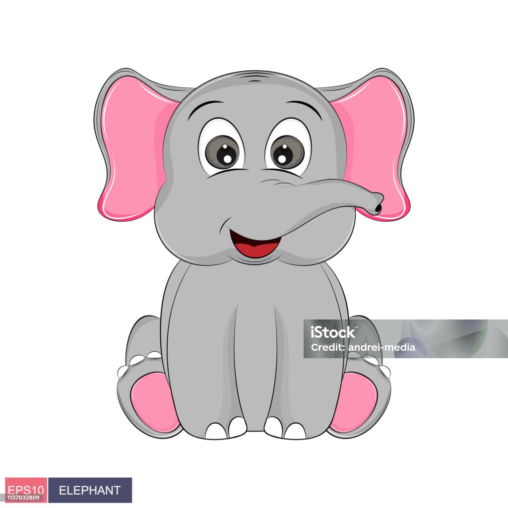 Hình Minh Họa Vector Vẽ Tay Của Một Con Voi Dễ Thương Hình minh ...