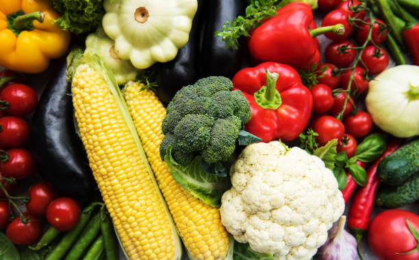 different raw vegetables