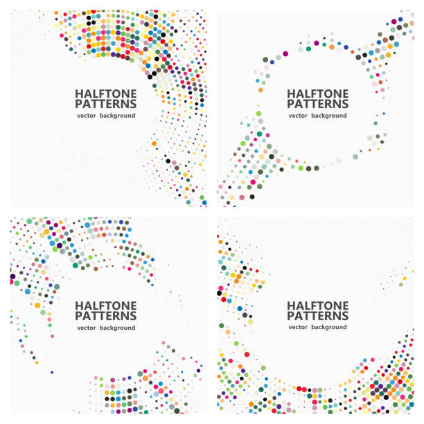 ベクトルハーフトーンポルカドットパターン, 抽象的な背景 - abstract backgrounds circle technology点のイラスト素材／クリップアート素材／マンガ素材／アイコン素材