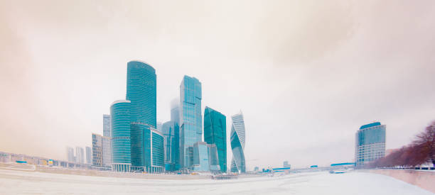 Moscow city scyscrappers stock photo