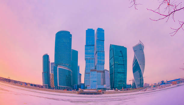 Moscow city skyscrappers stock photo