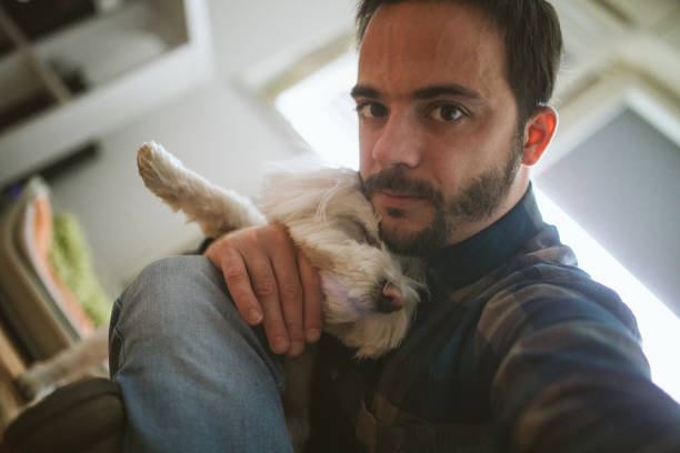 istock Owner and his cute pet 1137039120