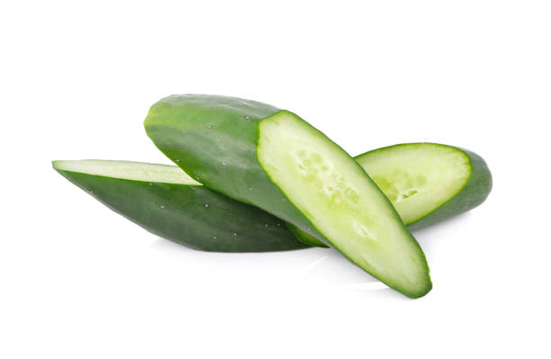 istock portion cut fresh Japanese cucumber on white background 1137040476
