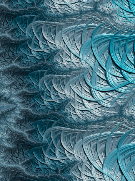 istock High resolution blue and gray fractal background, which patterns remind those of fish scales. 1137041515